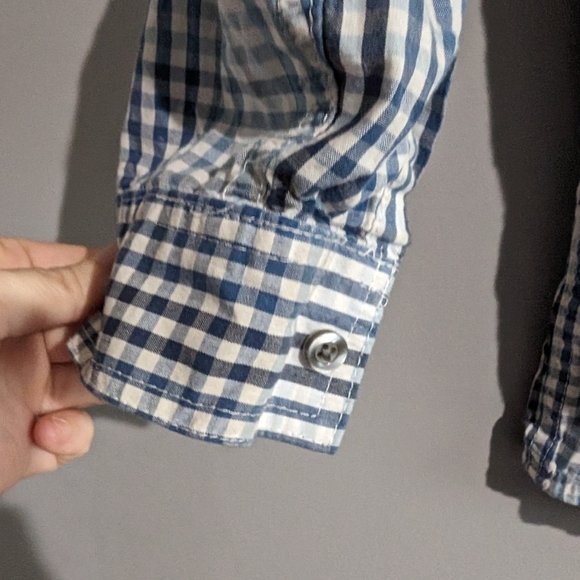 Levi strauss boys plaid blue button up long sleeve shirt size 4T - Picture 7 of 9